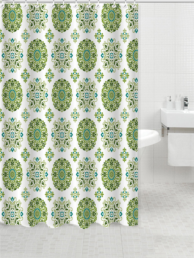Shower Curtain with Metal Roller Hooks - Glory Home Design