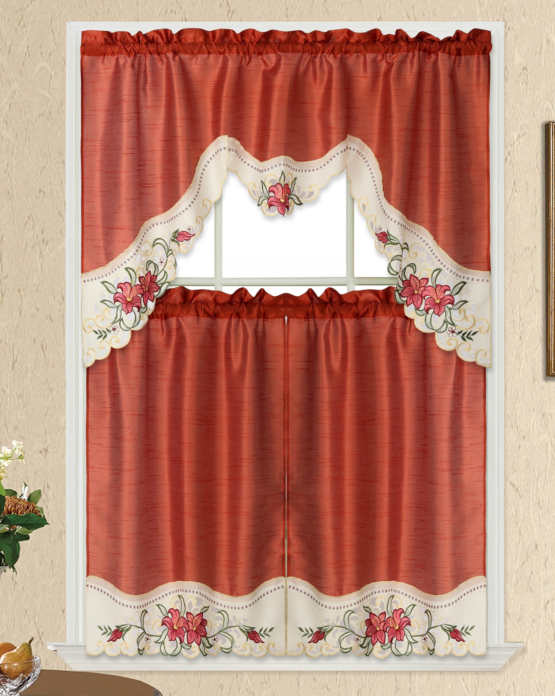 3 Piece - Kitchen Curtain - Angelina - Glory Home Design