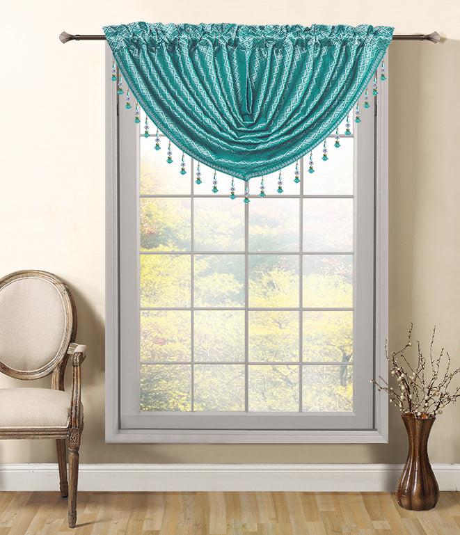 Ruby Complete Set 2 Panels & 3 Valances - - Glory Home Design
