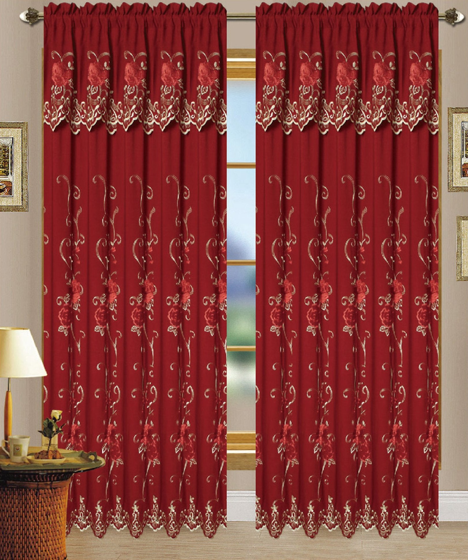 Darden - Embroidered Jacquard Panel Curtain - Glory Home Design