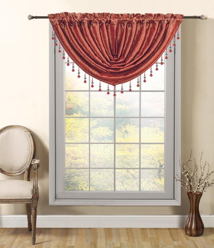 Ruby Complete Set 2 Panels & 3 Valances - - Glory Home Design