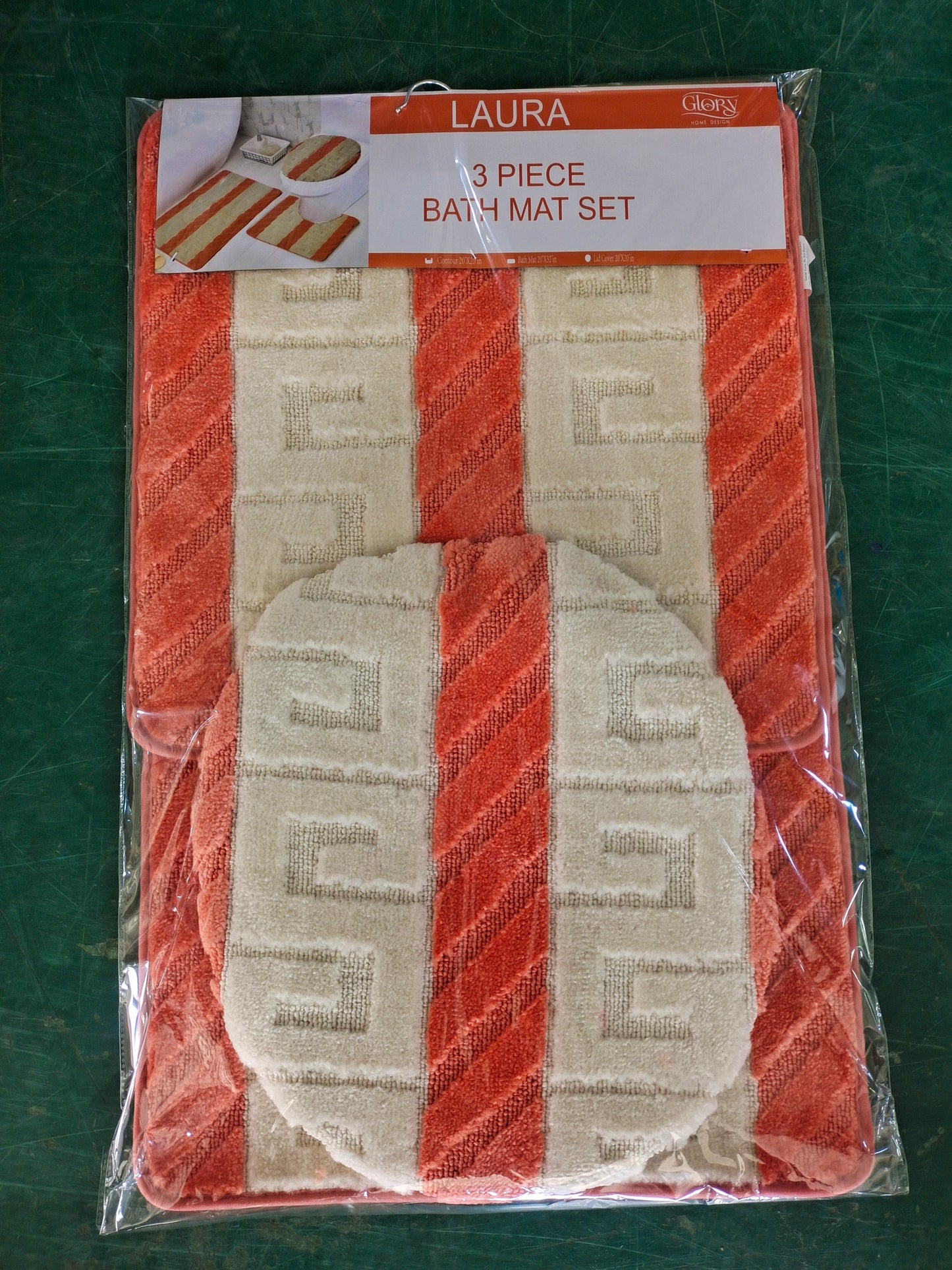 3 Piece Bathmat Set - Laura - Regular & Oversized - Glory Home Design