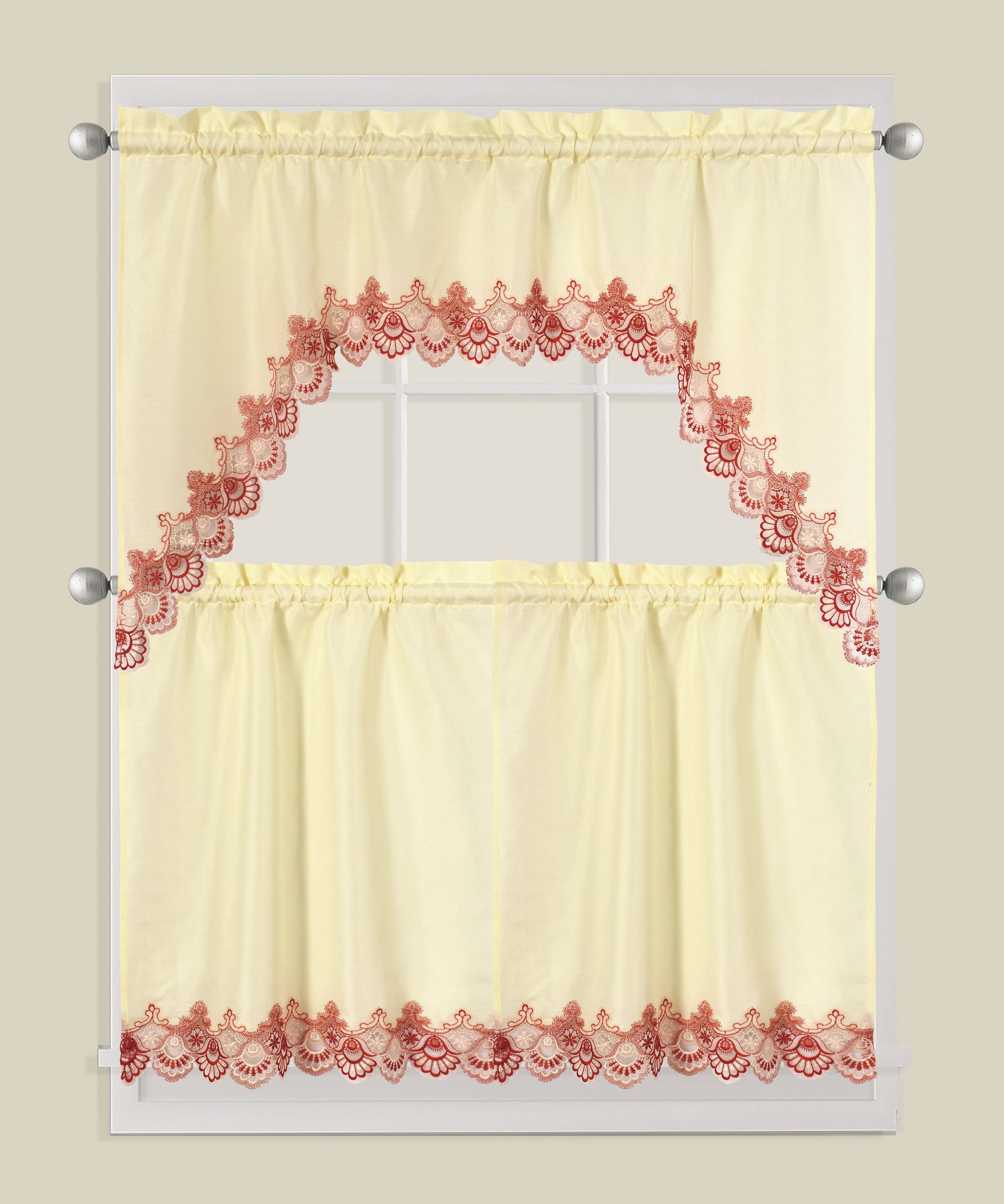 3 Piece - Kitchen Curtain - Clara - Glory Home Design