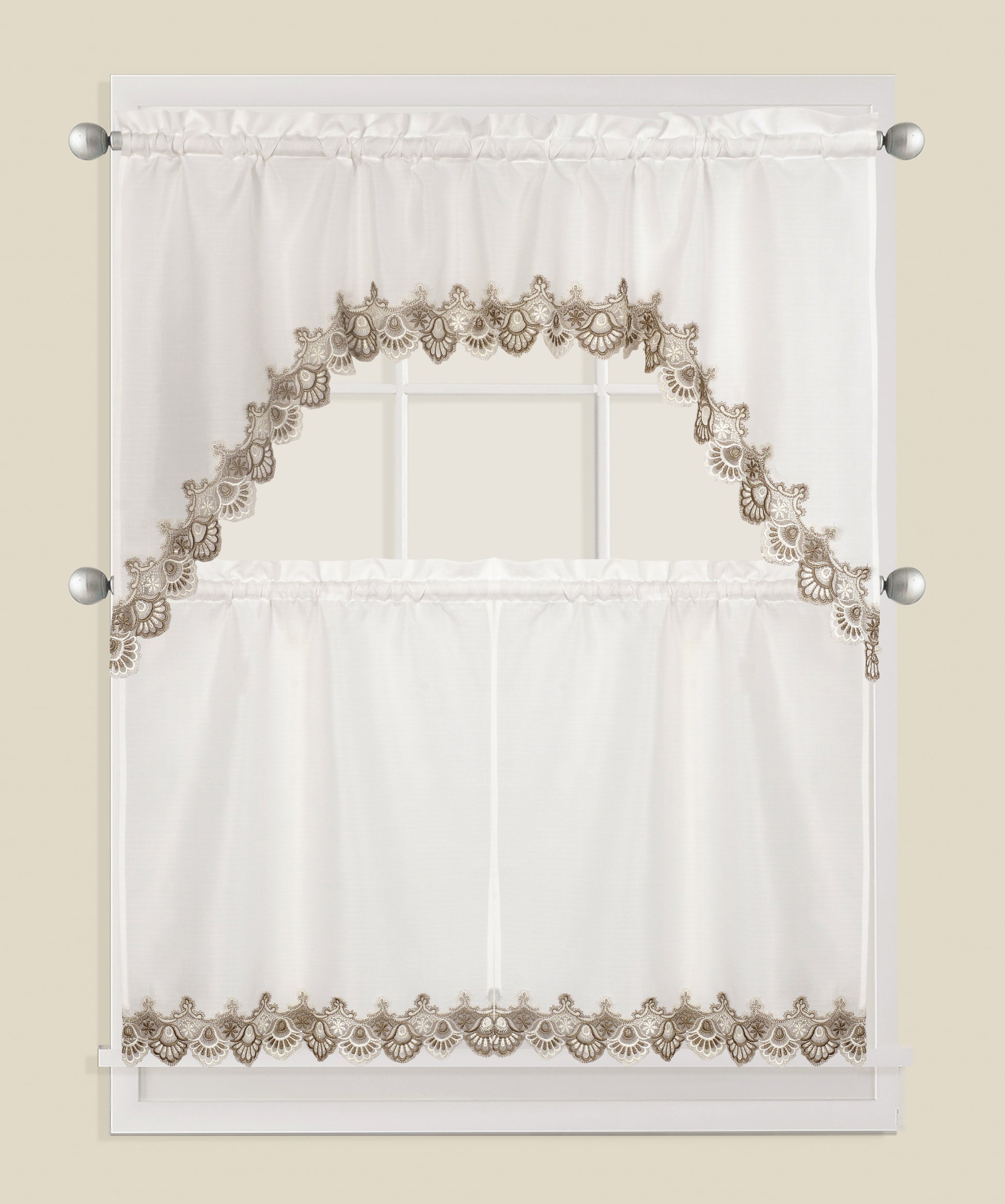 3 Piece - Kitchen Curtain - Clara - Glory Home Design