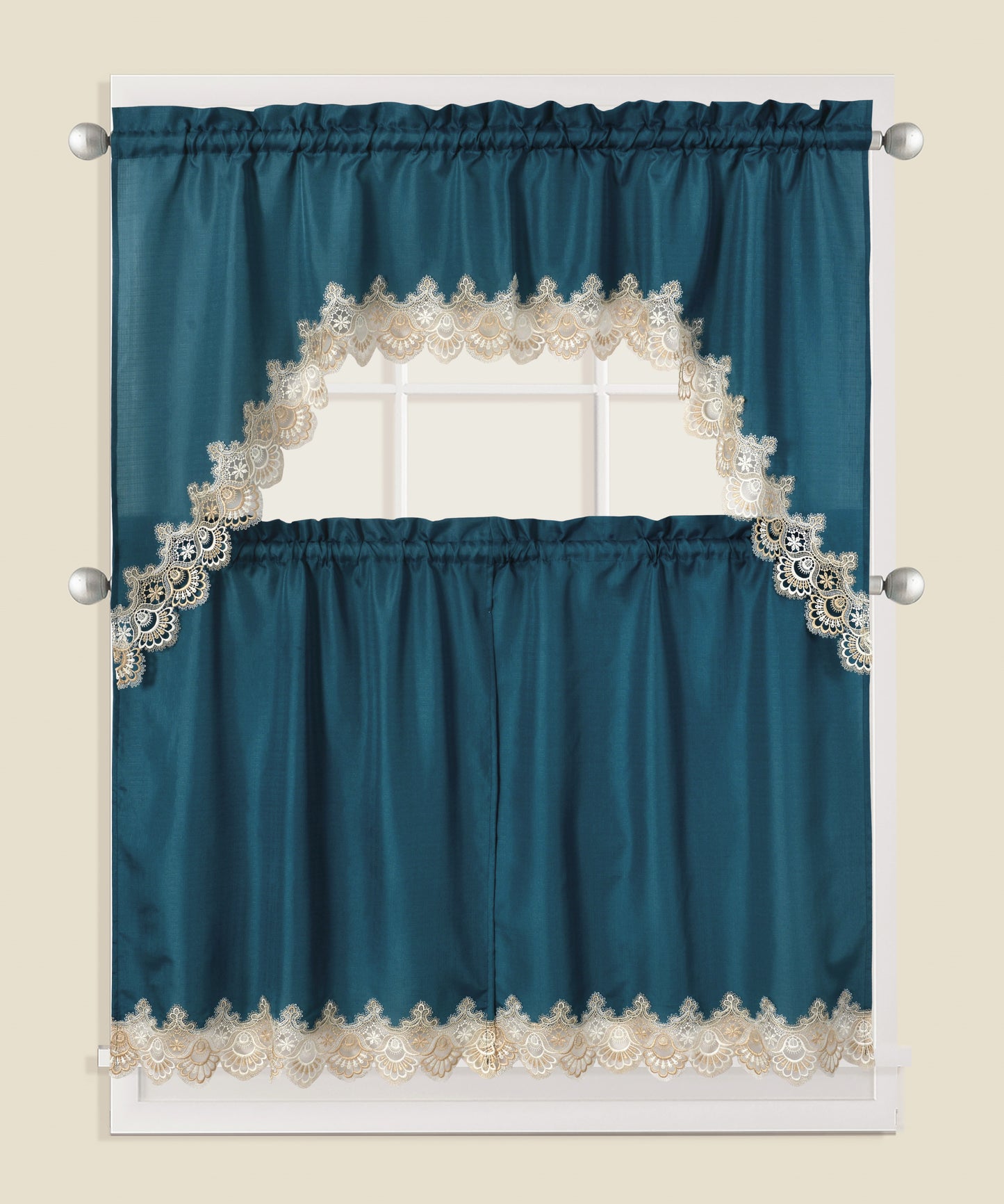 3 Piece - Kitchen Curtain - Clara - Glory Home Design