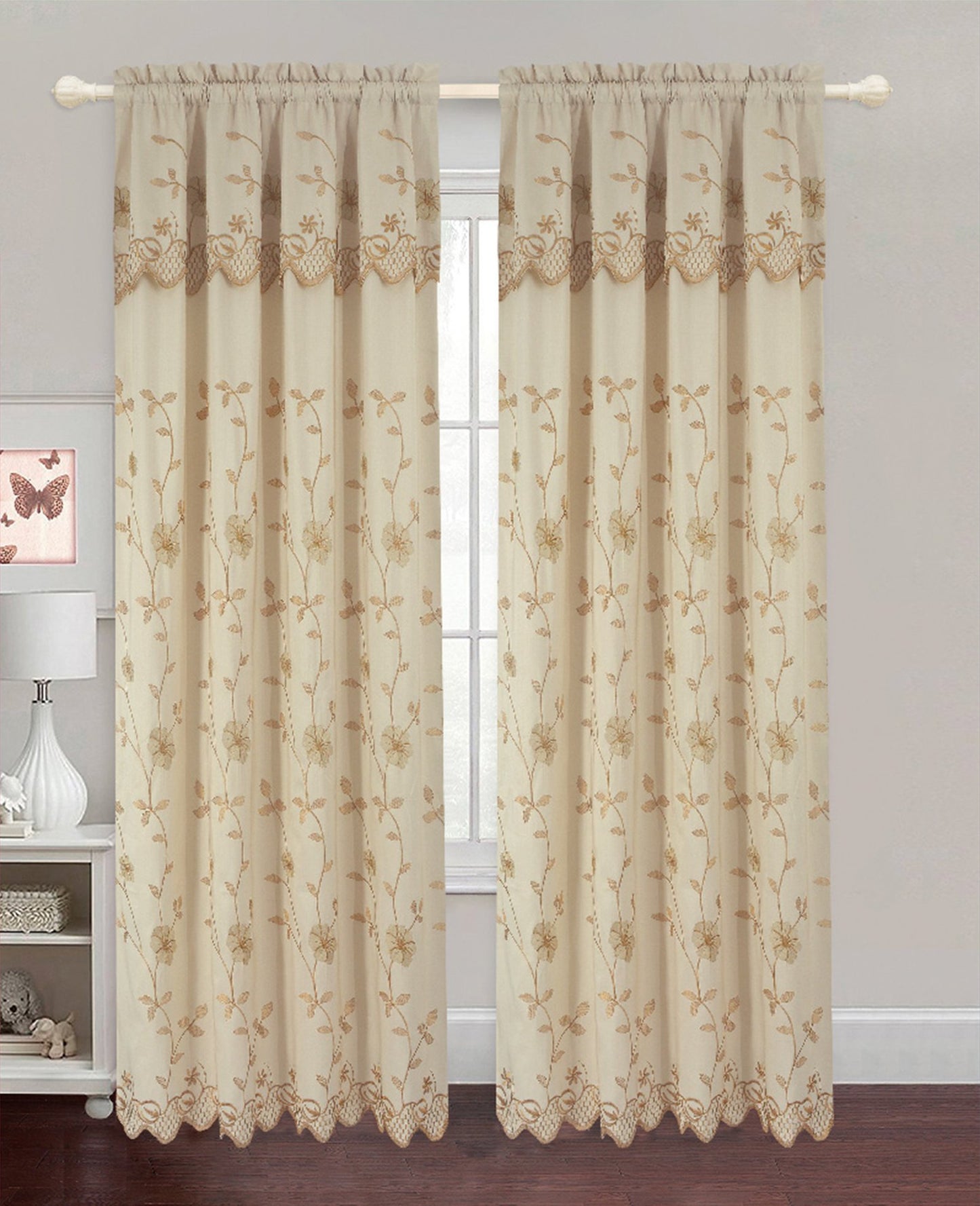 Allison - Embroidered Jacquard Panel Curtain - Glory Home Design
