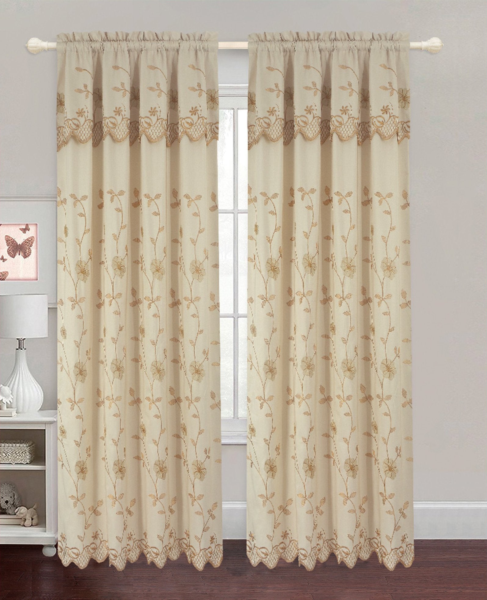 Allison - Embroidered Jacquard Panel Curtain - Glory Home Design