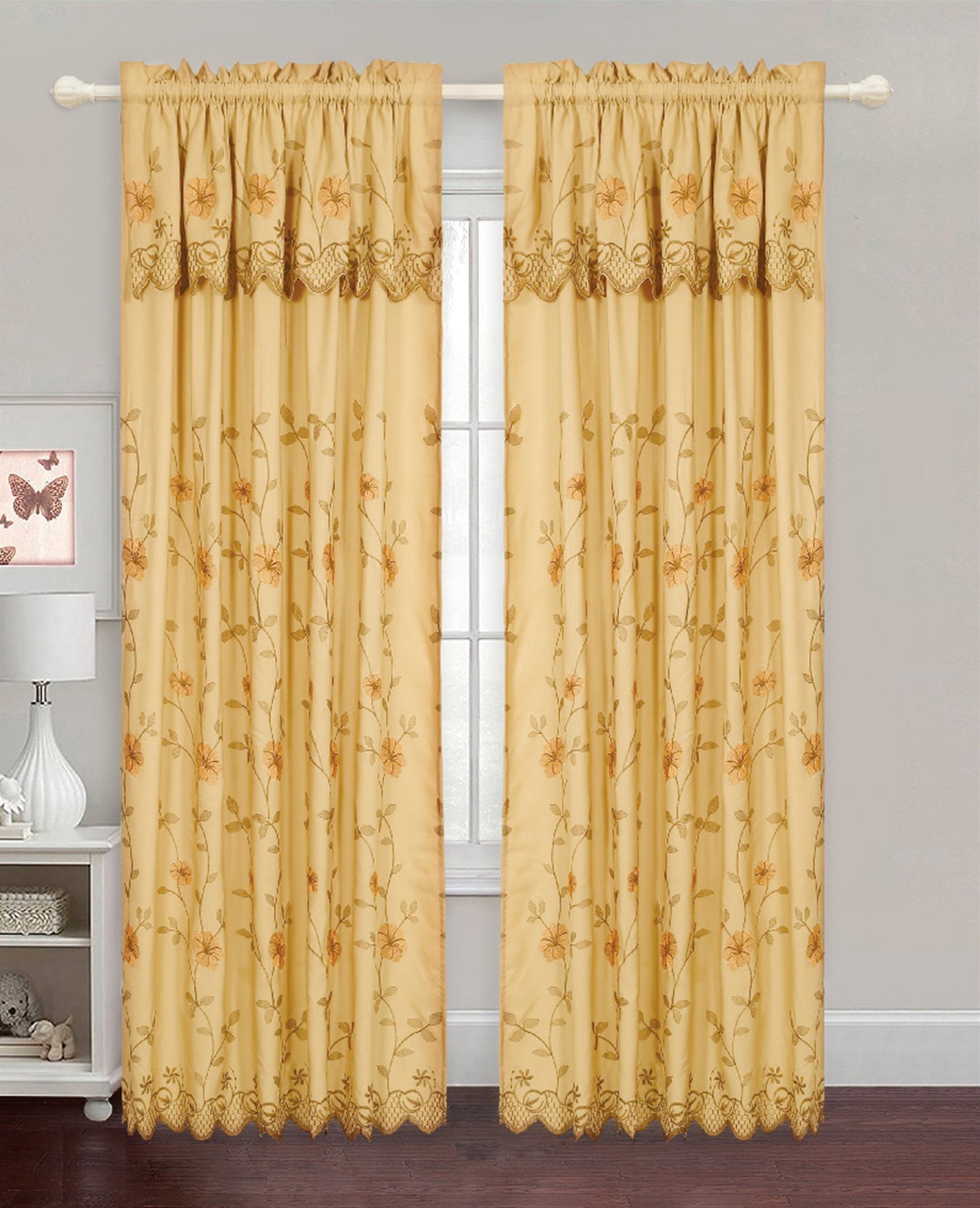 Allison - Embroidered Jacquard Panel Curtain - Glory Home Design