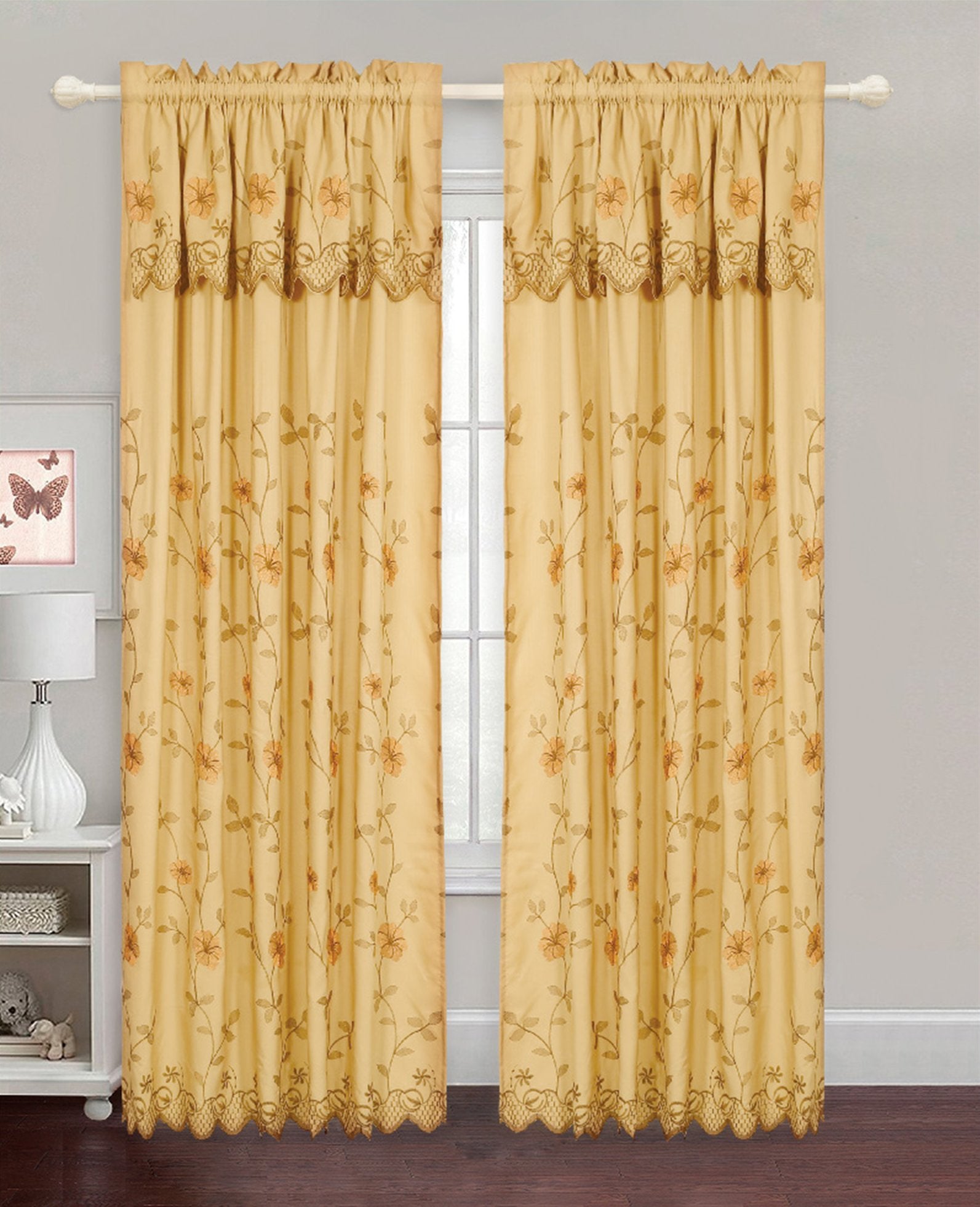 Allison - Embroidered Jacquard Panel Curtain - Glory Home Design