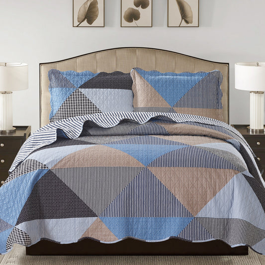 Suzy 3 Piece Quilt Set - Grey - Glory Home Design