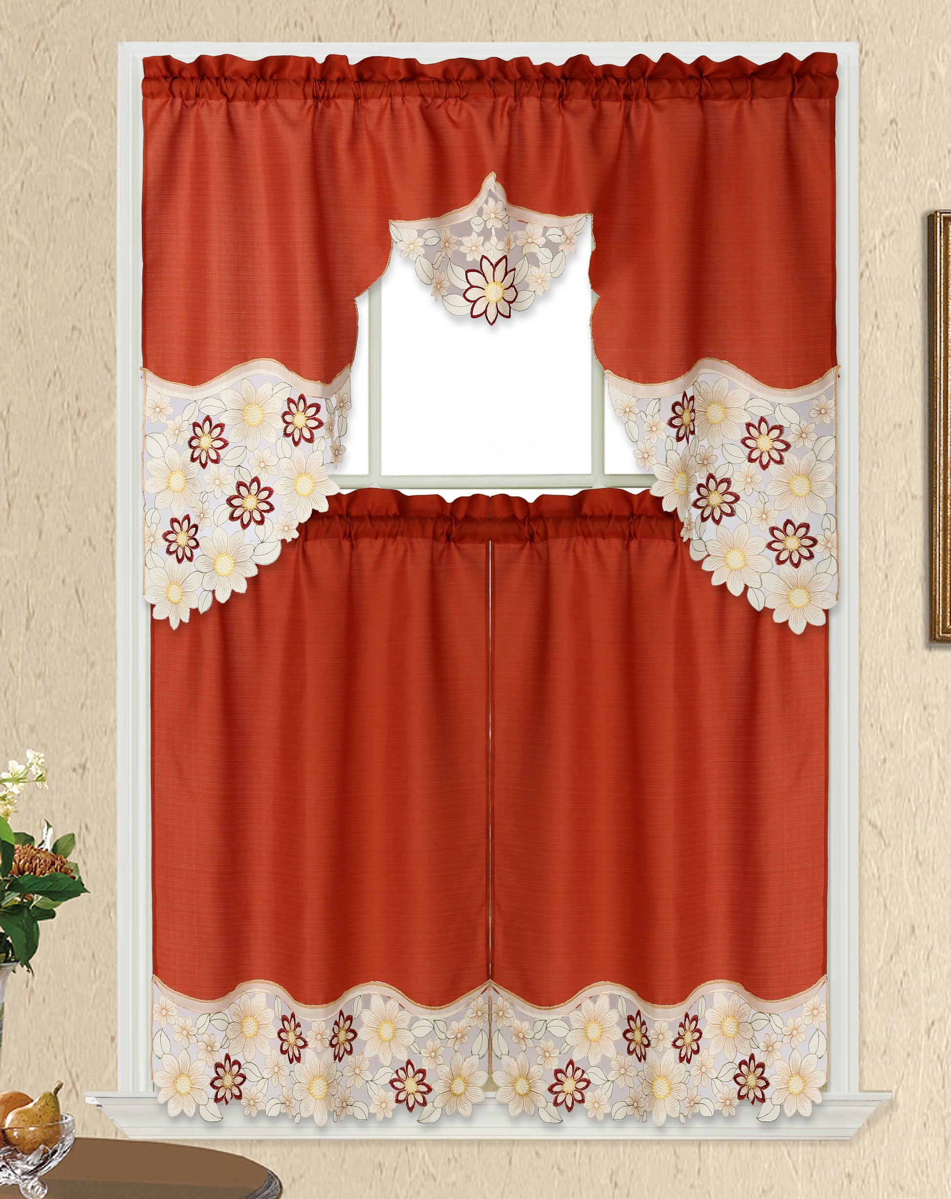 3 Piece - Kitchen Curtain - Kara - Glory Home Design