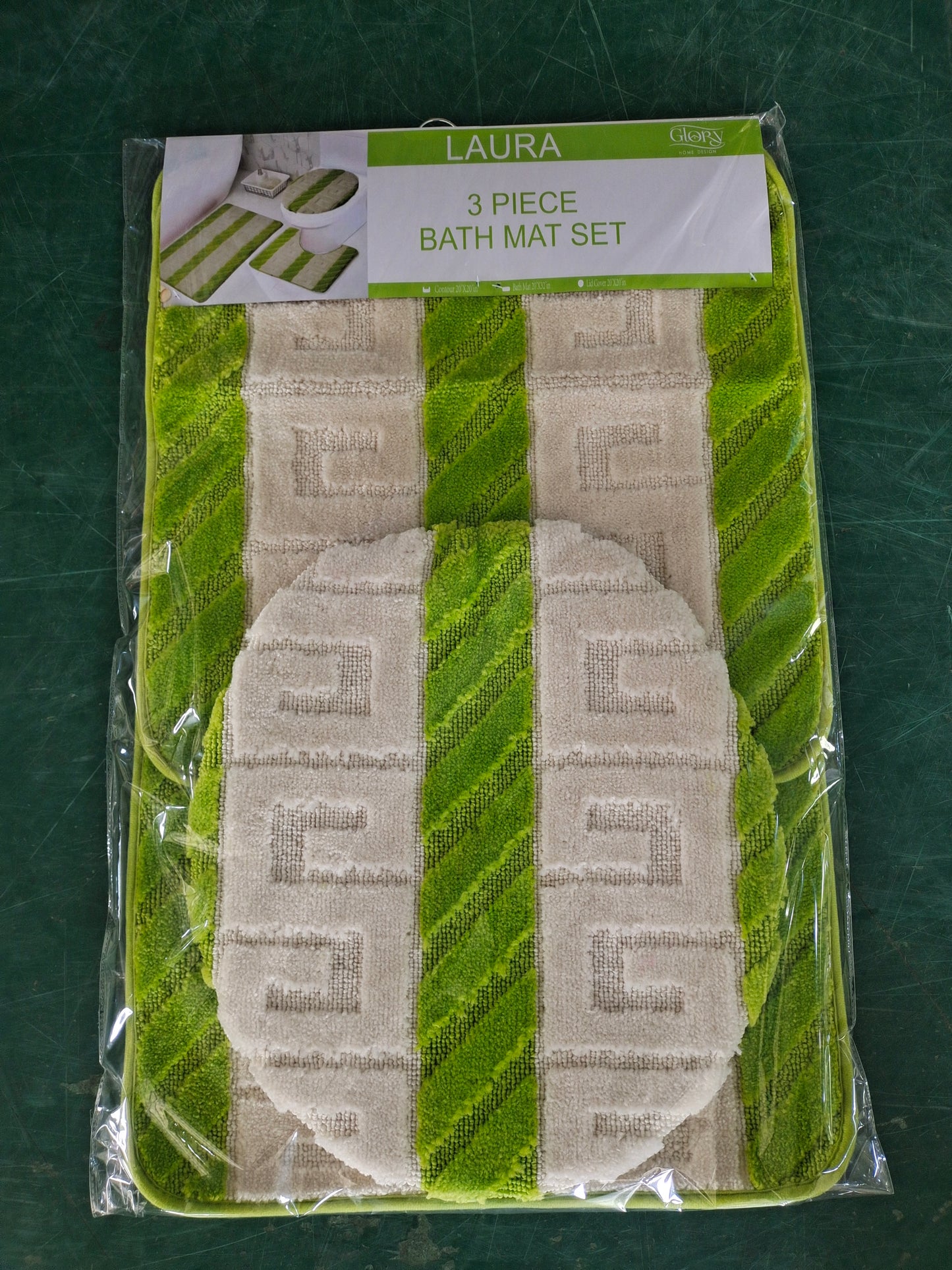 3 Piece Bathmat Set - Laura - Regular & Oversized - Glory Home Design