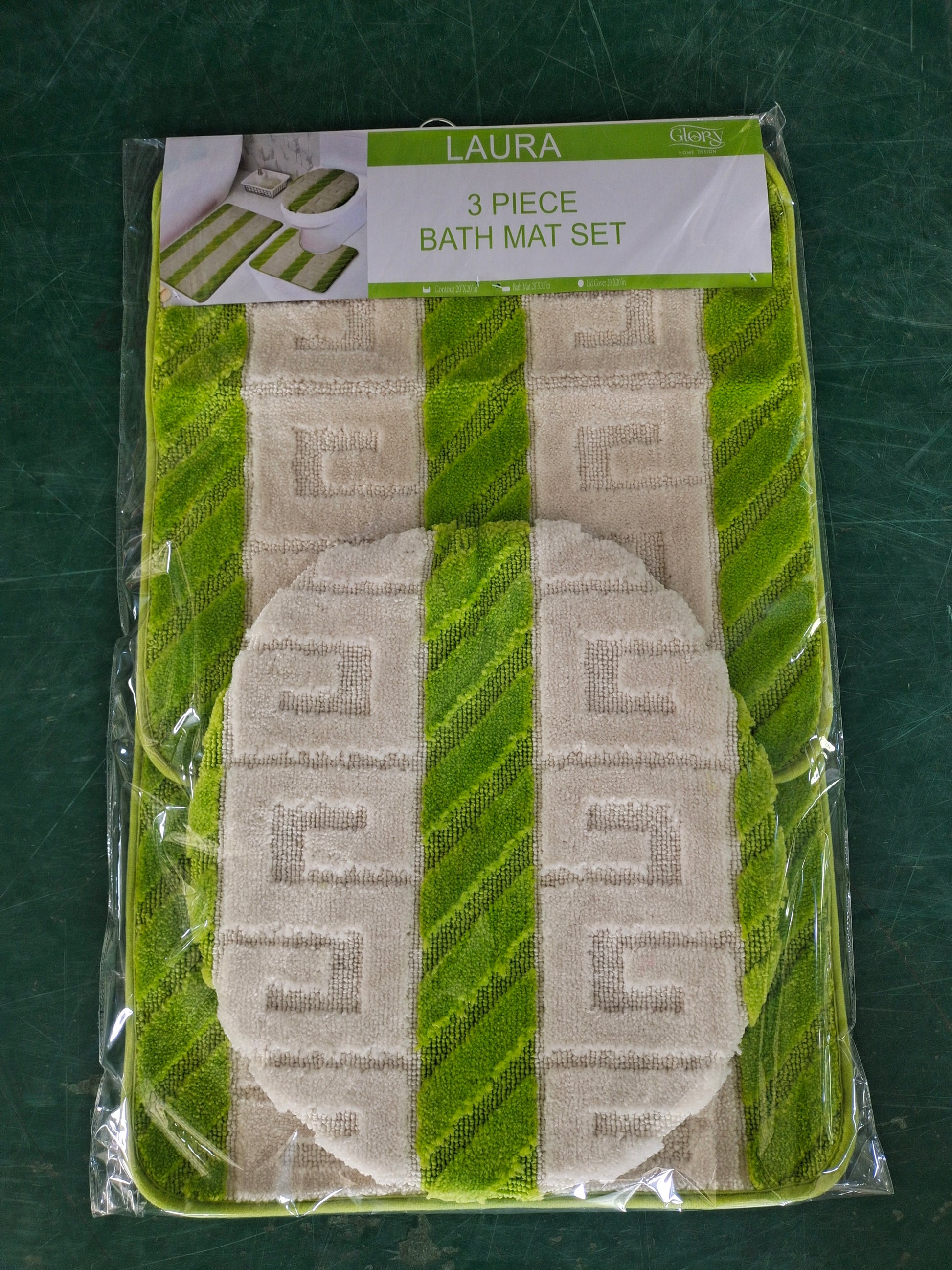 3 Piece Bathmat Set - Laura - Regular & Oversized - Glory Home Design