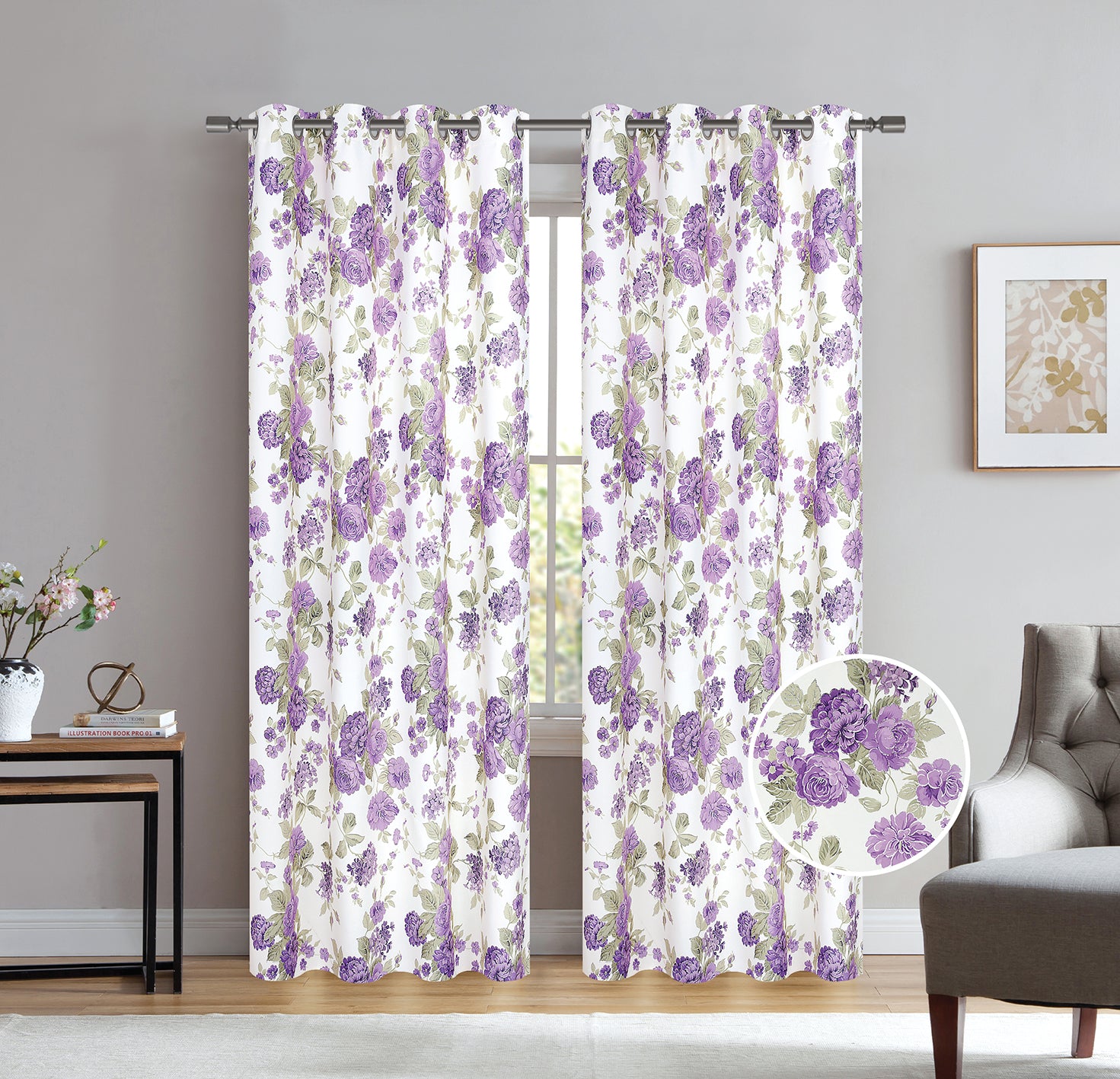 Logan - Foil Printed Blackout Grommet Panel - Glory Home Design