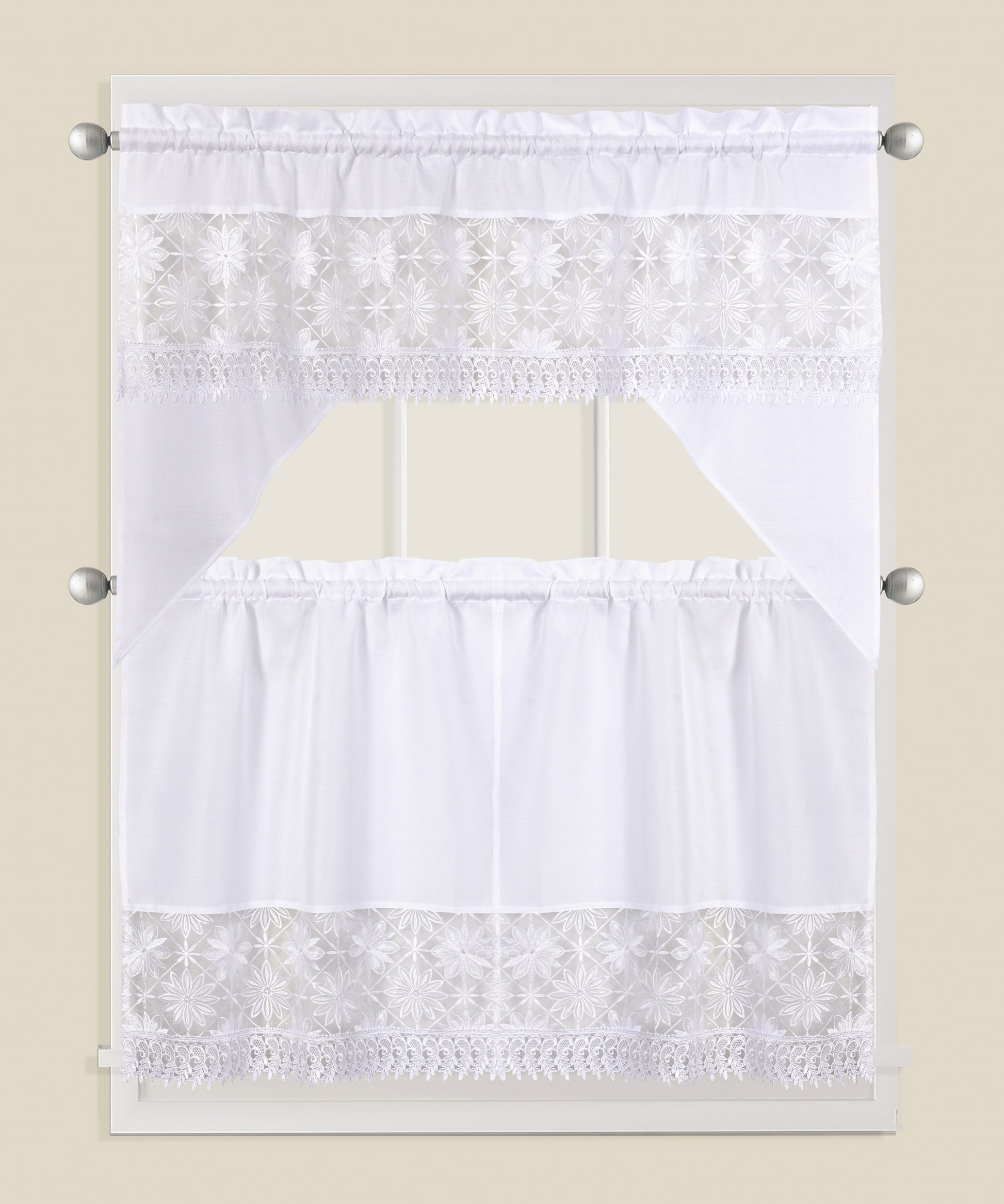 3 Piece - Kitchen Curtain - Lydia - Glory Home Design