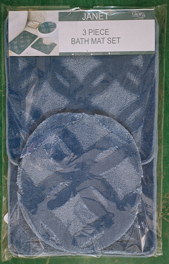 3 Piece Bathmat Set - Janet - Regular & Oversized - Glory Home Design