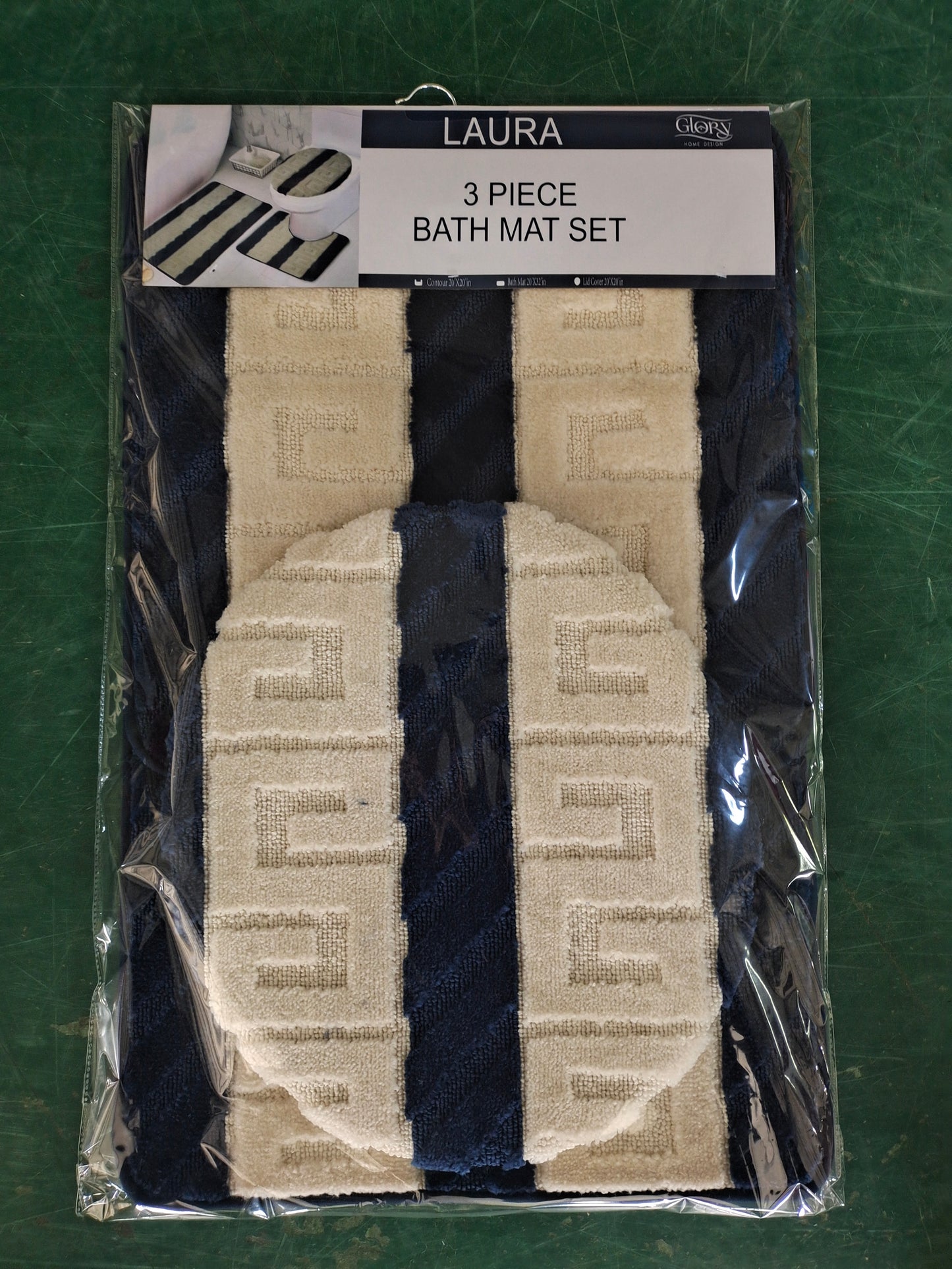 3 Piece Bathmat Set - Laura - Regular & Oversized - Glory Home Design