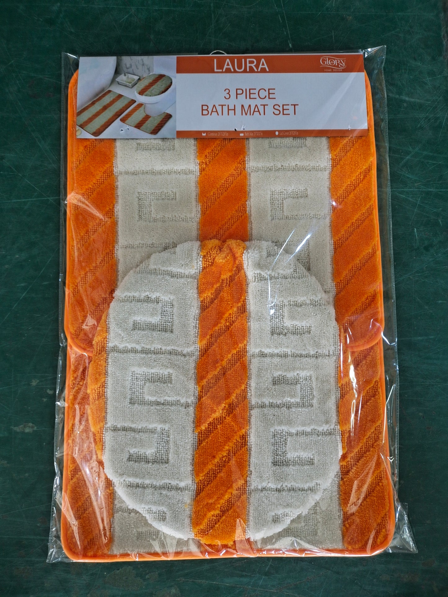 3 Piece Bathmat Set - Laura - Regular & Oversized - Glory Home Design