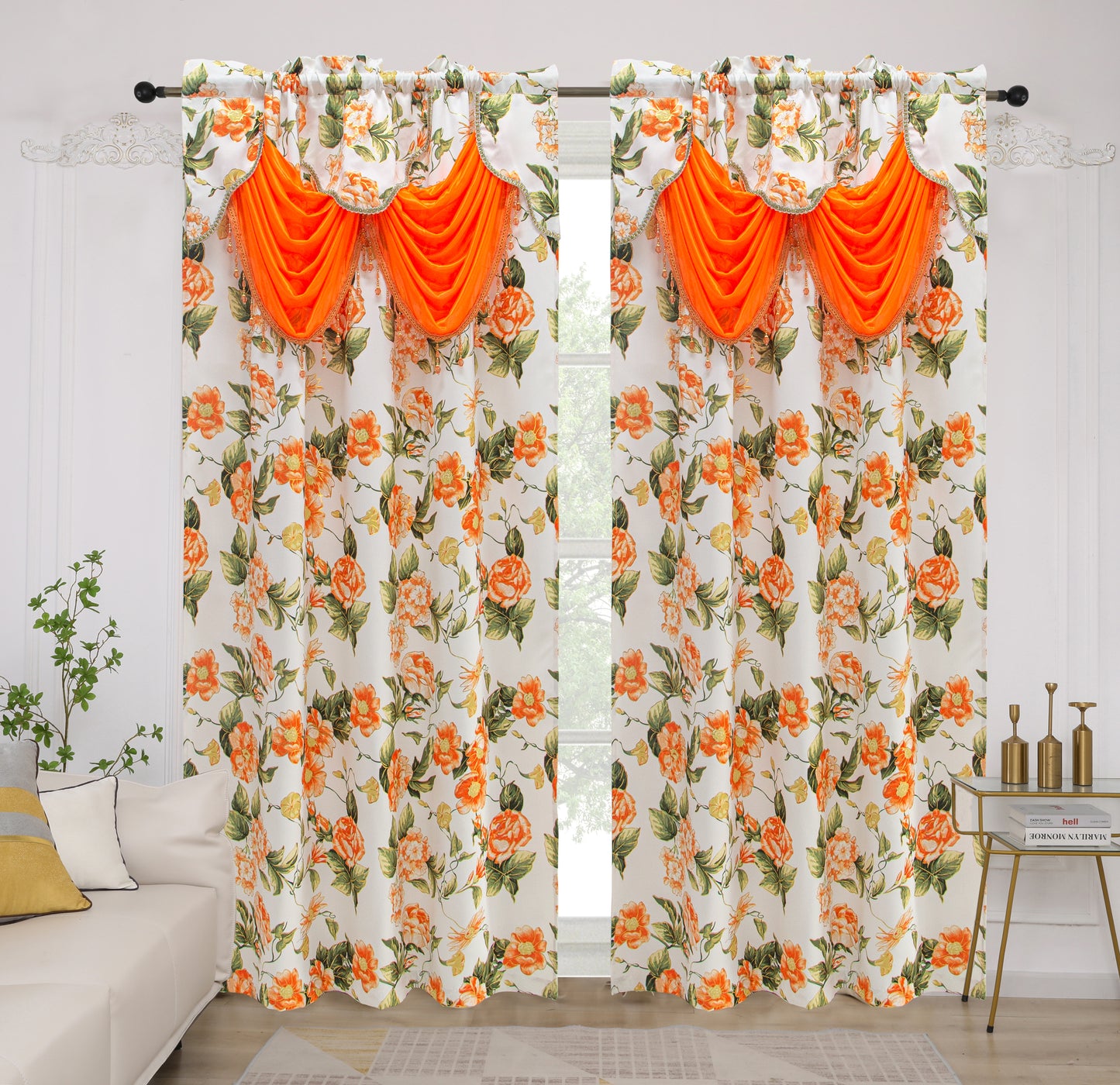 Jamie - Printed Blackout Panel with Attached Valance - Glory Home Design