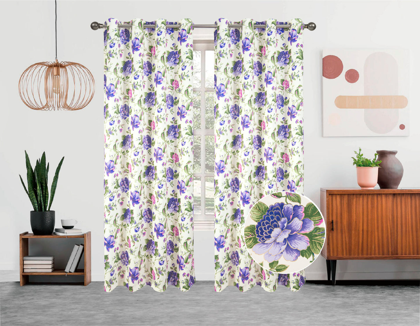 Claudia - Foil Printed Blackout Grommet Panel - Glory Home Design