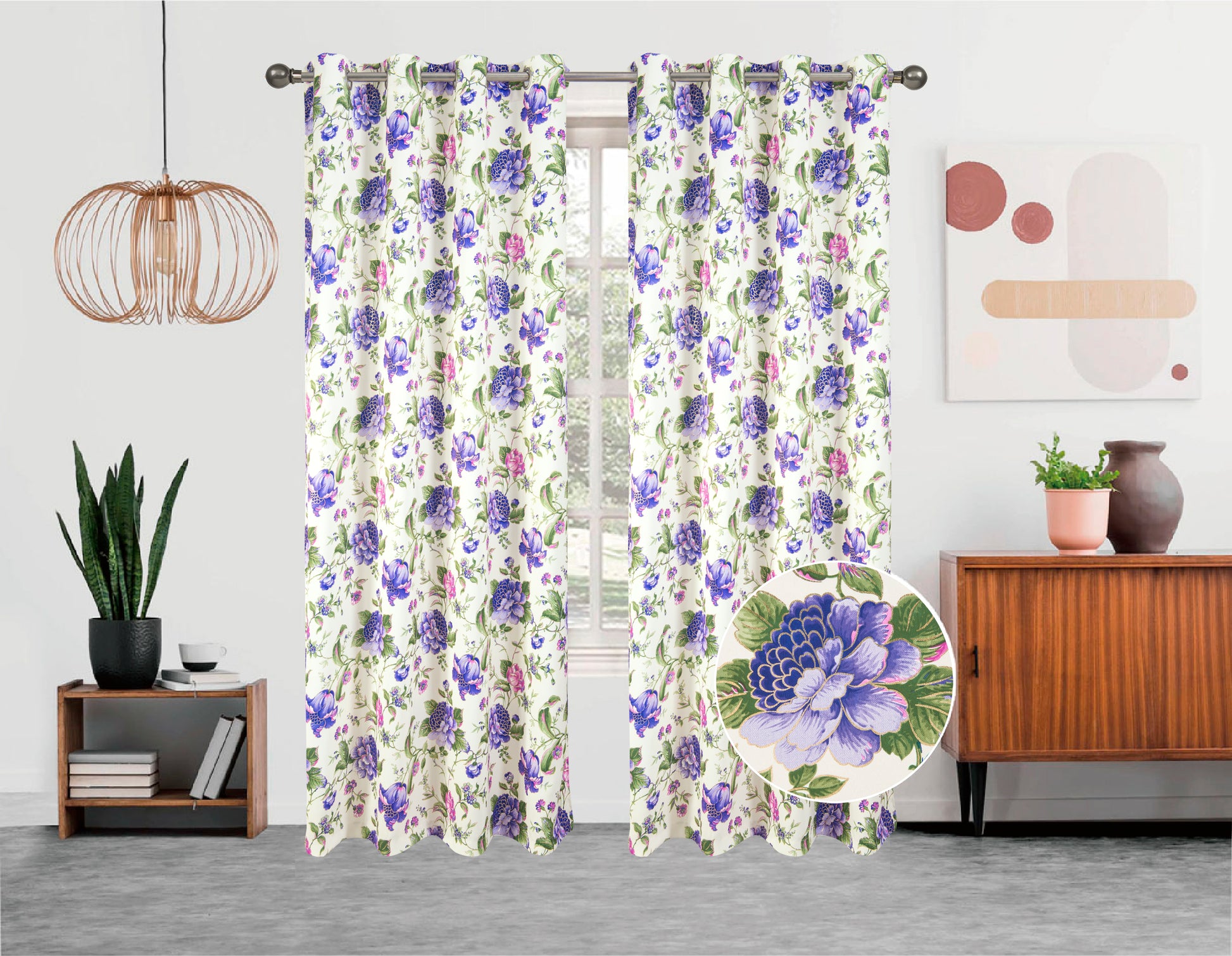 Claudia - Foil Printed Blackout Grommet Panel - Glory Home Design