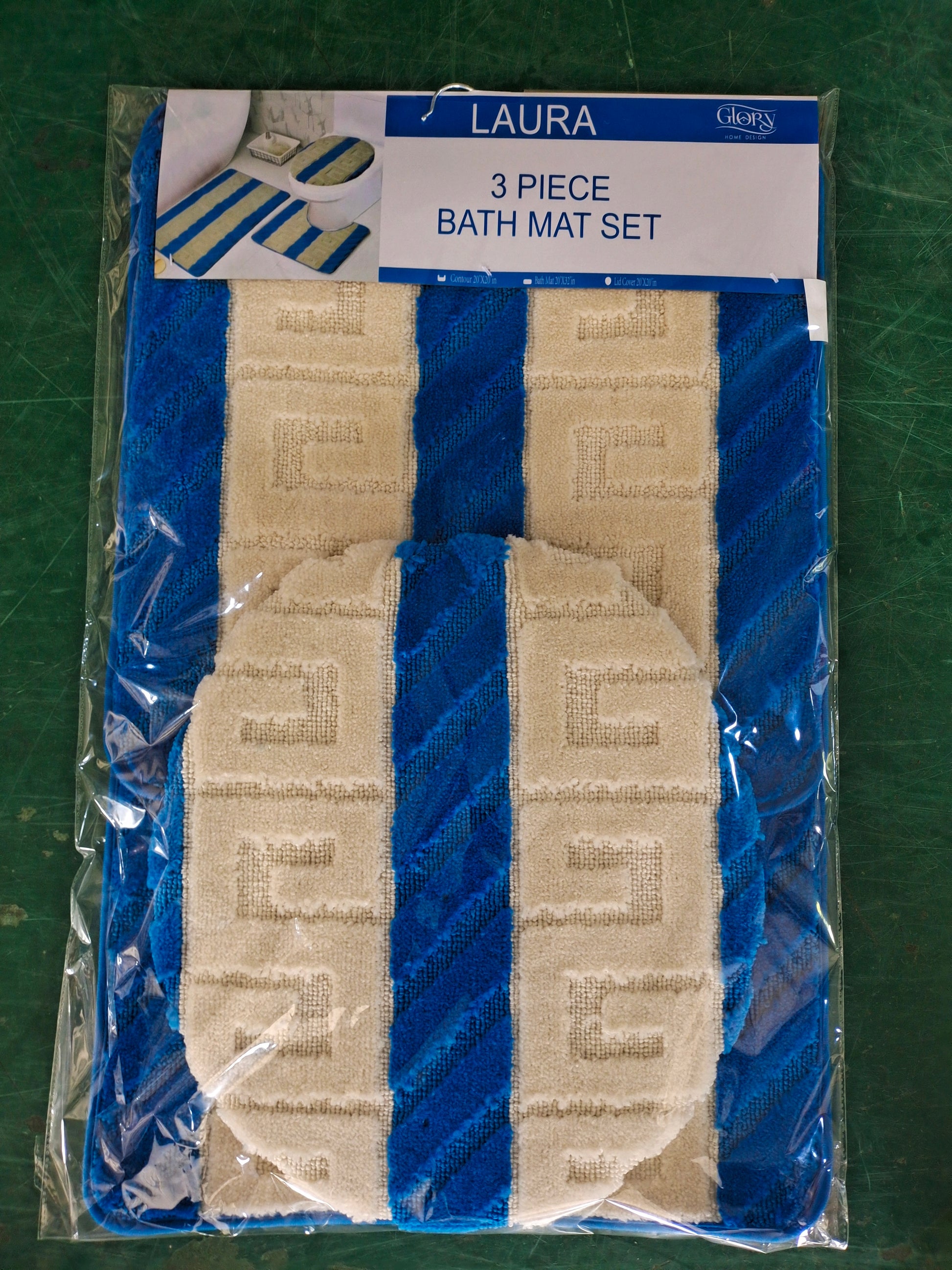 3 Piece Bathmat Set - Laura - Regular & Oversized - Glory Home Design