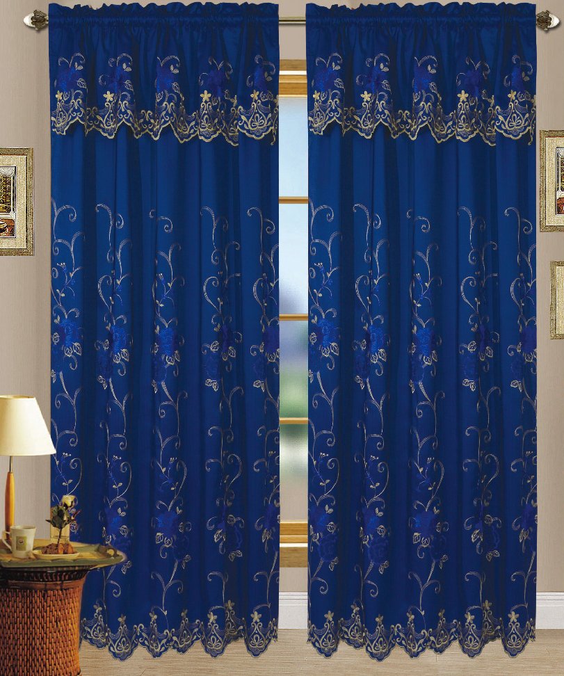 Darden - Embroidered Jacquard Panel Curtain - Glory Home Design