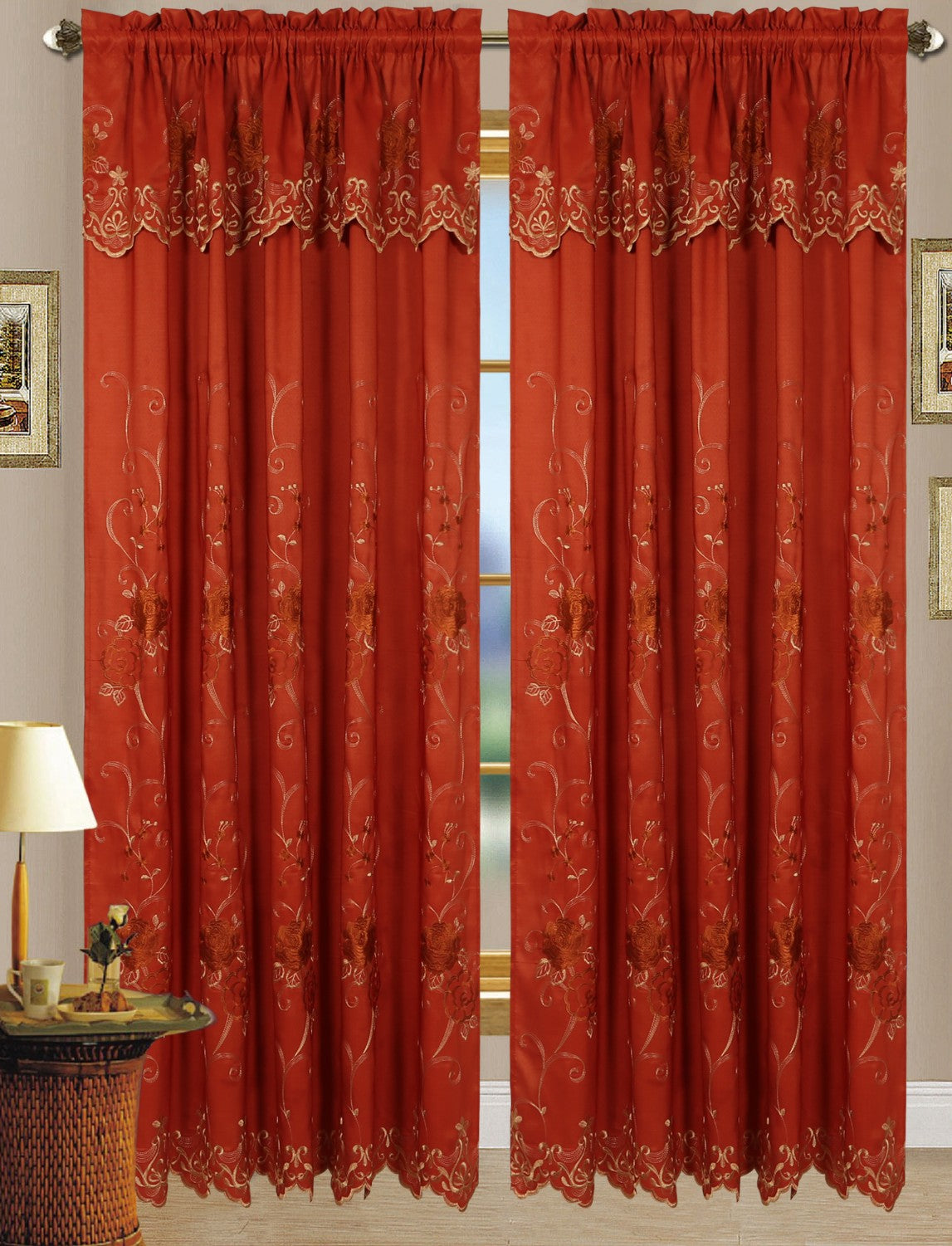 Darden - Embroidered Jacquard Panel Curtain - Glory Home Design