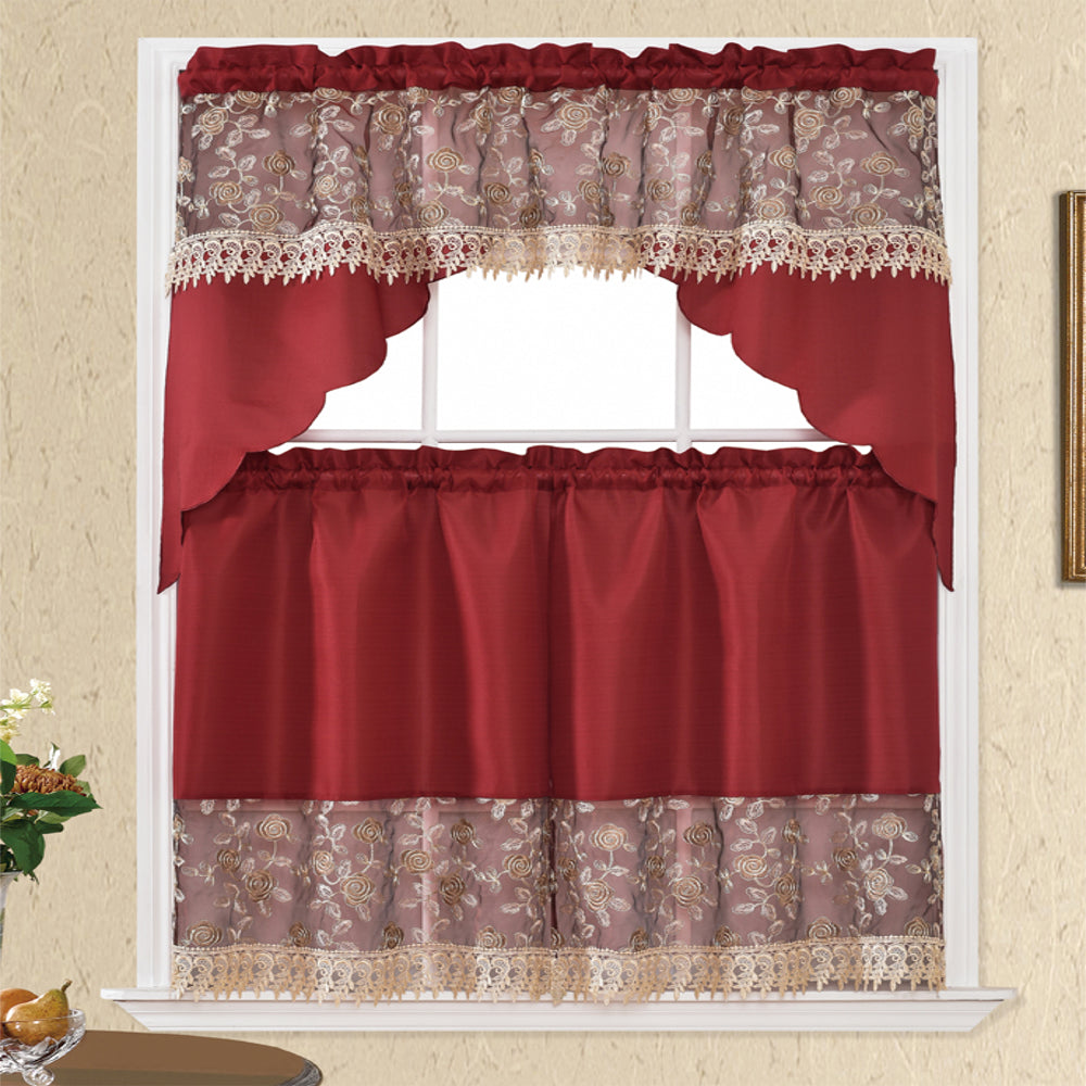 3 Piece - Kitchen Curtain - Sabrina - Glory Home Design