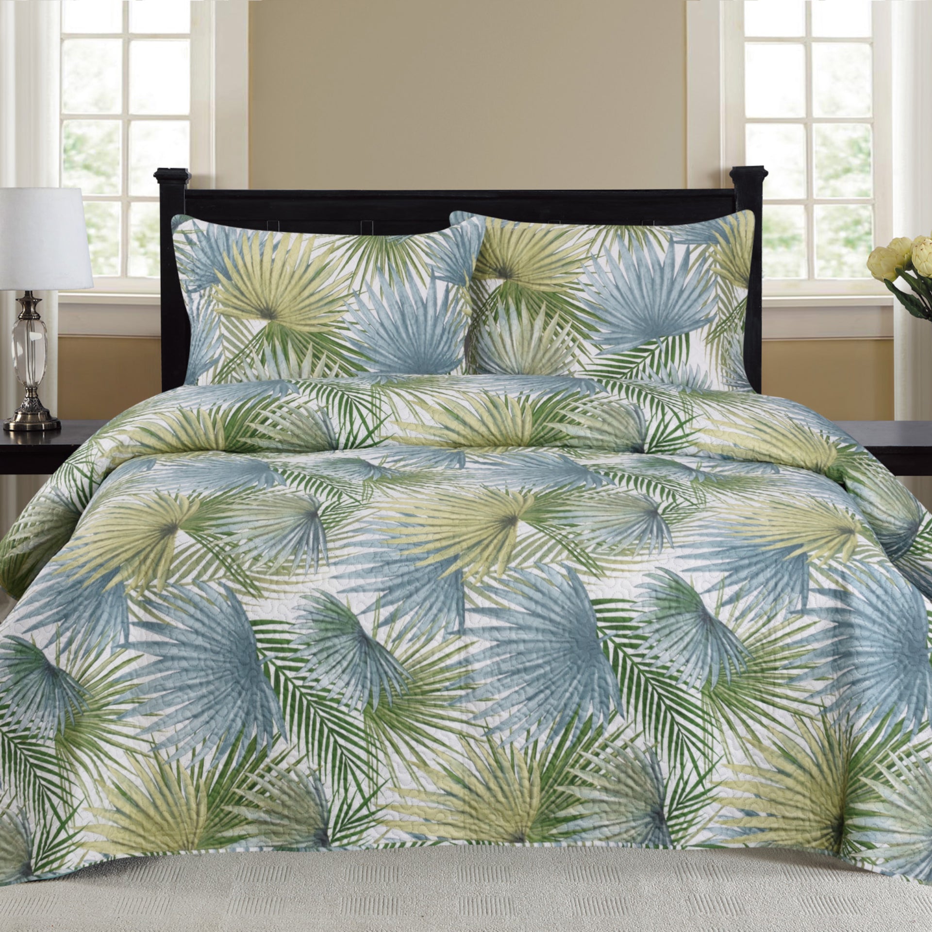 Cynthia - 3 Piece Quilt Set - Sage - Glory Home Design