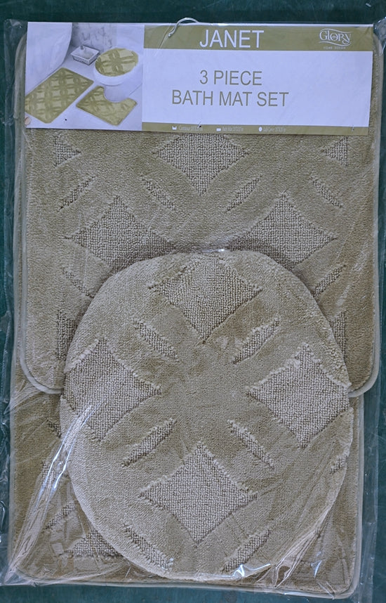 3 Piece Bathmat Set - Janet - Regular & Oversized - Glory Home Design