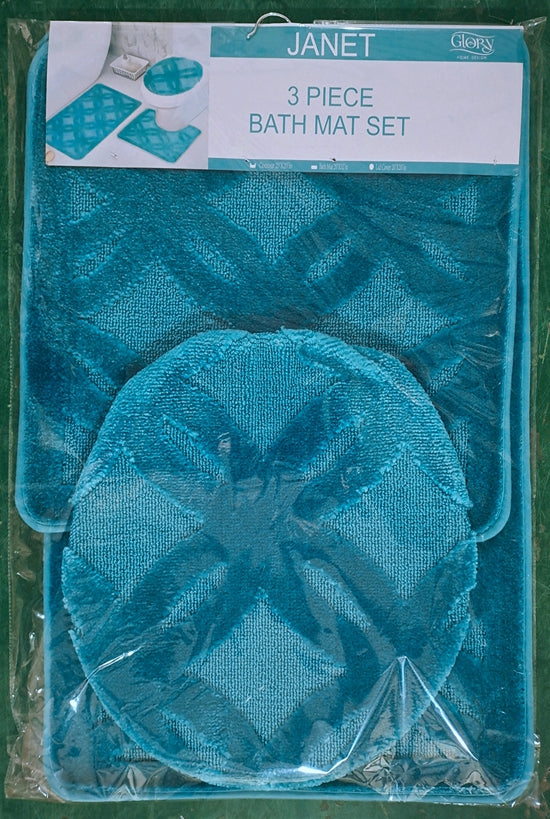 3 Piece Bathmat Set - Janet - Regular & Oversized - Glory Home Design