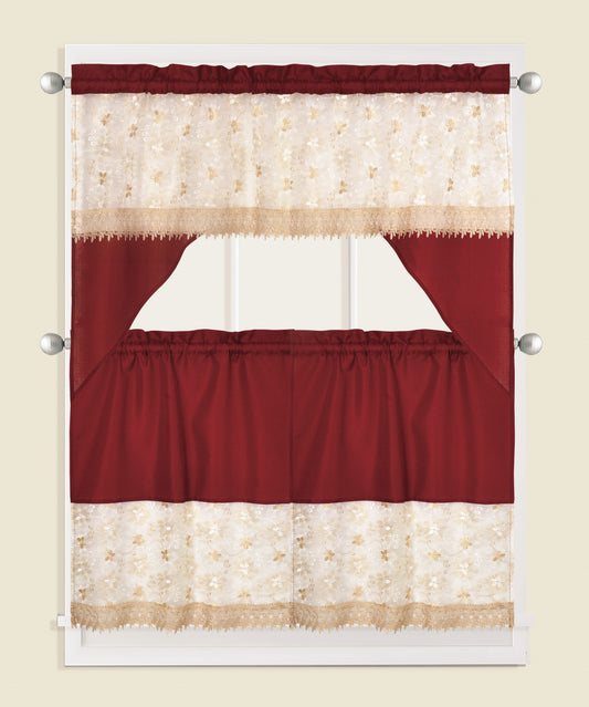3 Piece - Kitchen Curtain - Teresa - Glory Home Design