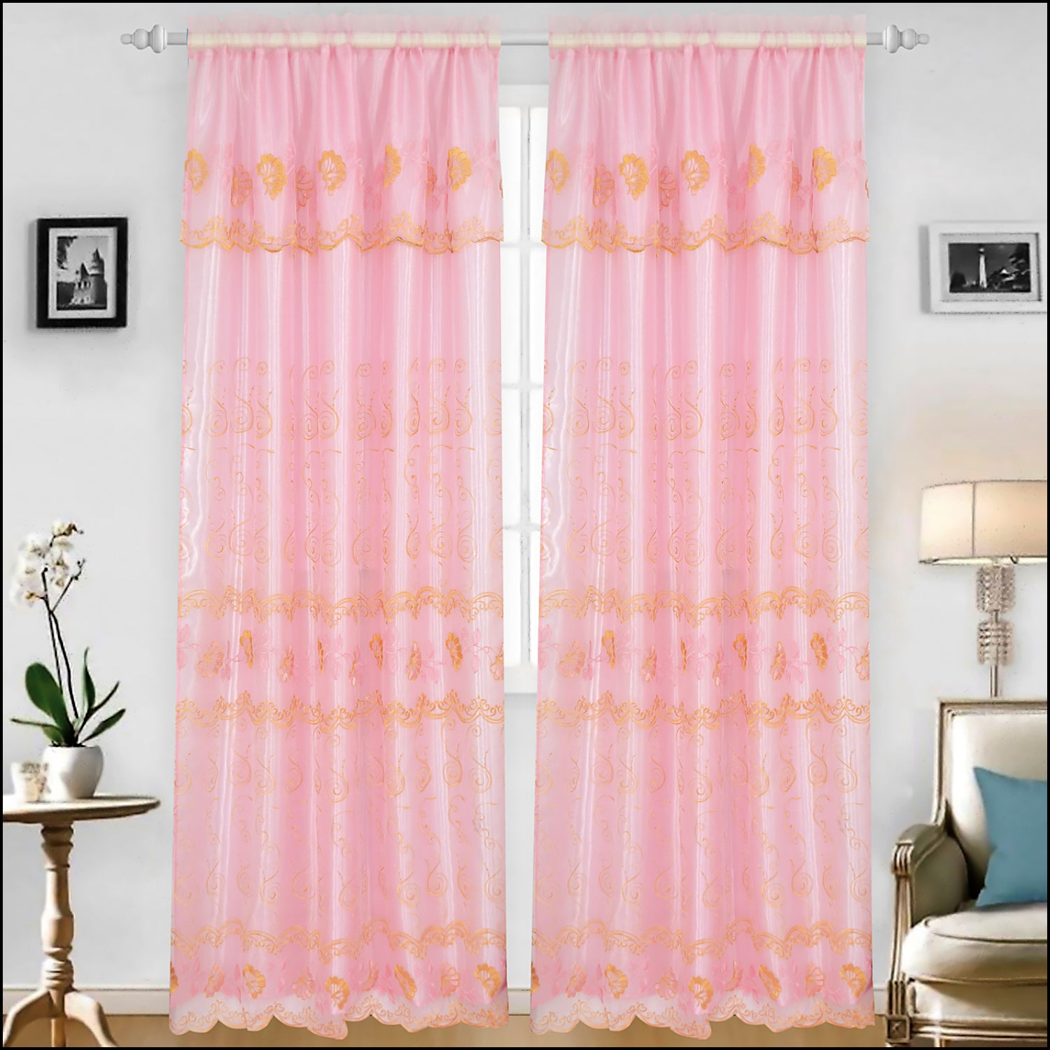 Bridget - Embroidered Panel With Backing - Set of Two - Assorted Colors - Glory Home Design