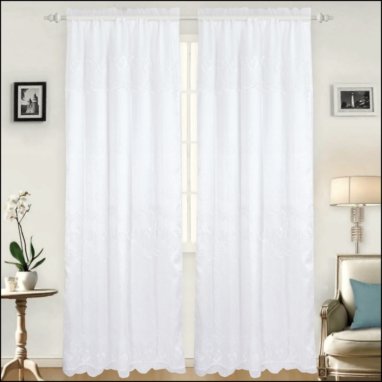 Bridget - Embroidered Panel With Backing - Set of Two - Assorted Colors - Glory Home Design