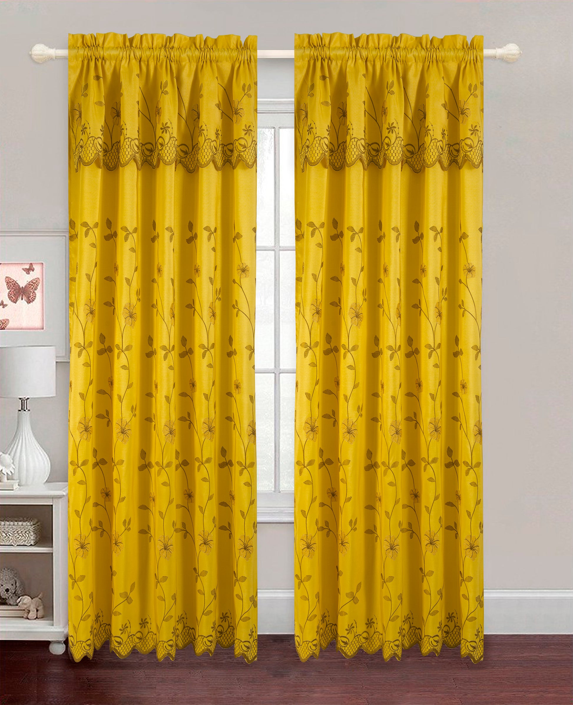 Allison - Embroidered Jacquard Panel Curtain - Glory Home Design