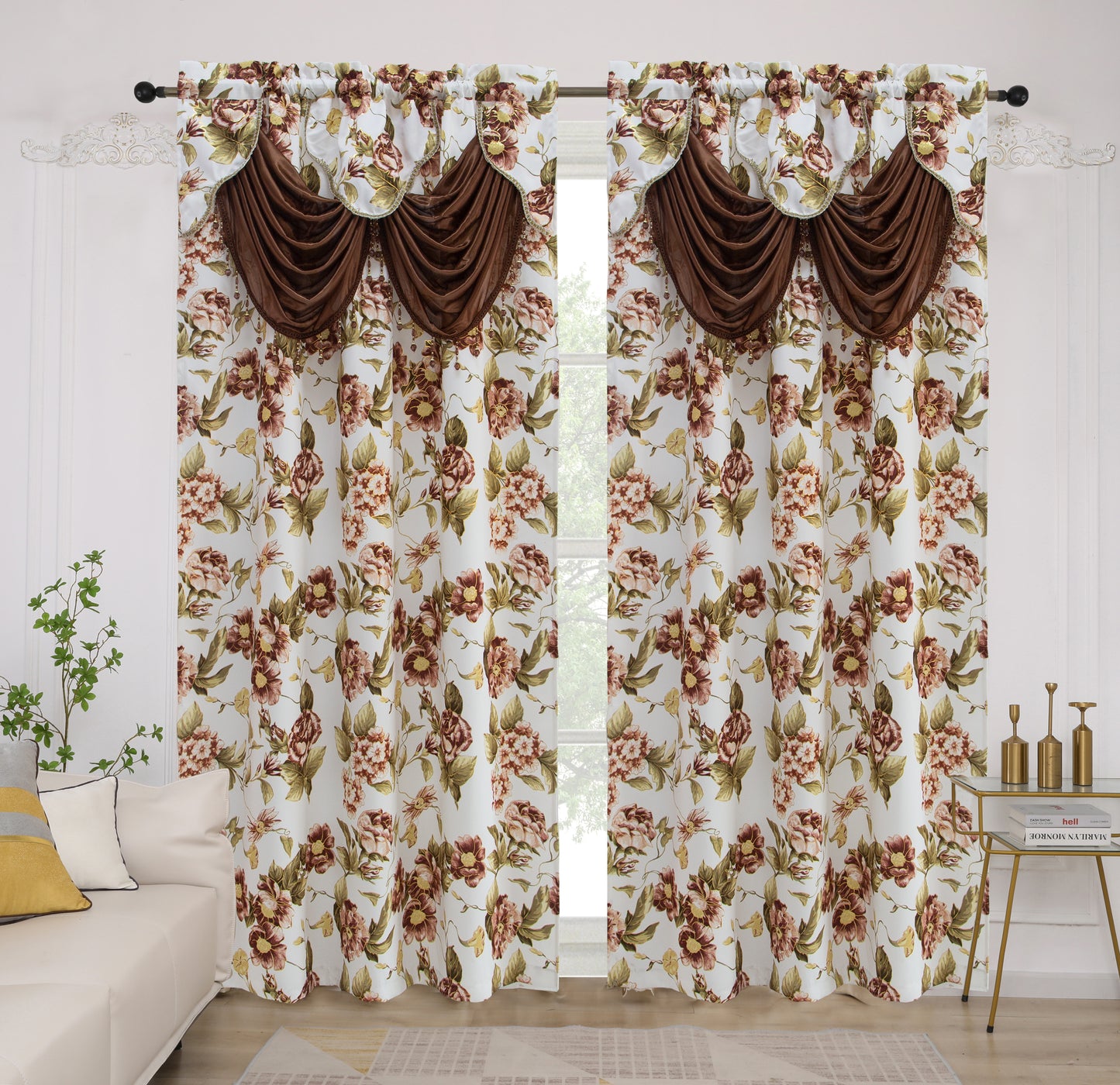 Jamie - Printed Blackout Panel with Attached Valance - Glory Home Design